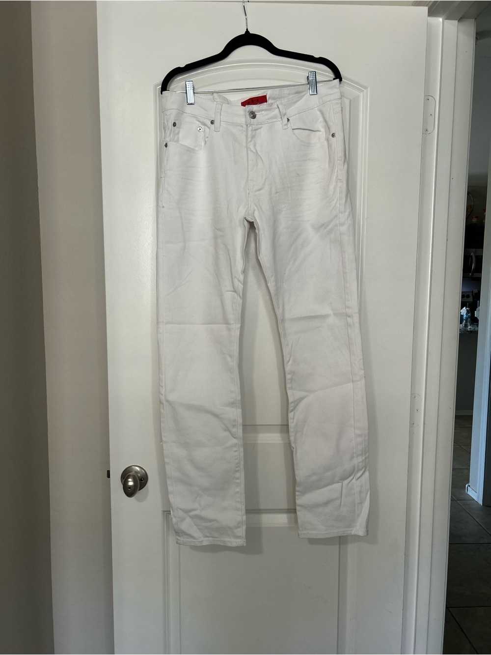Men's Straight-Leg White Jeans